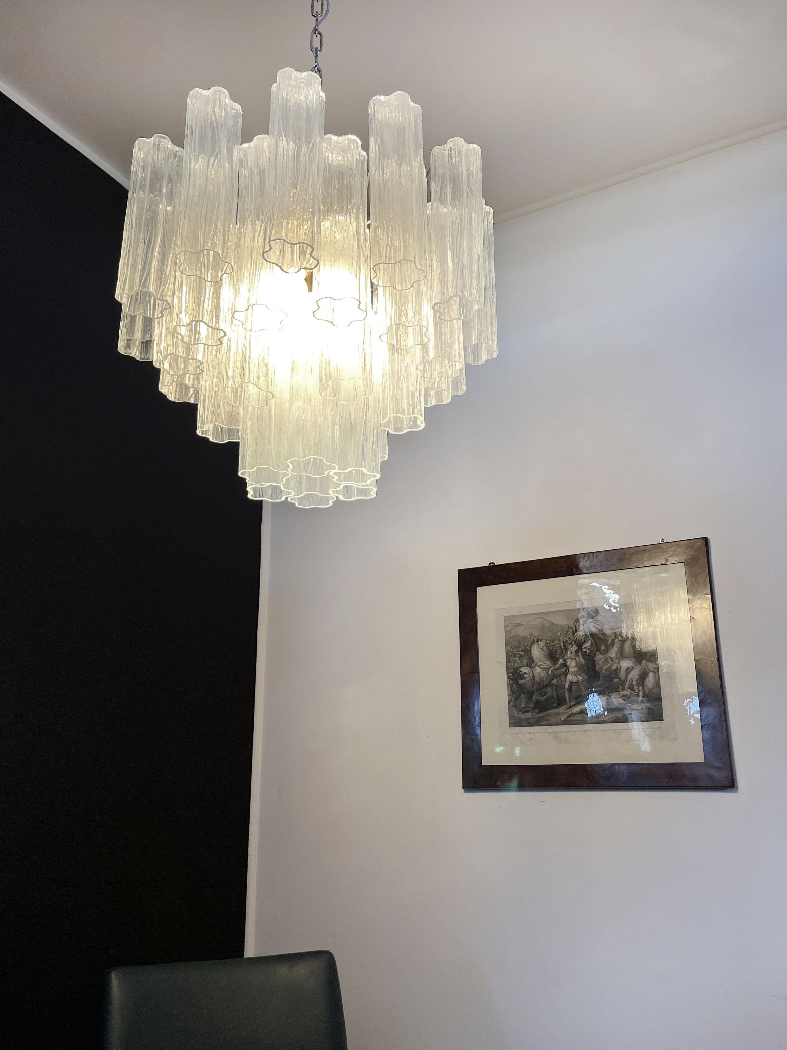 Verre brun Fantastique lustre tube en verre de Murano, 36 tubes en vente