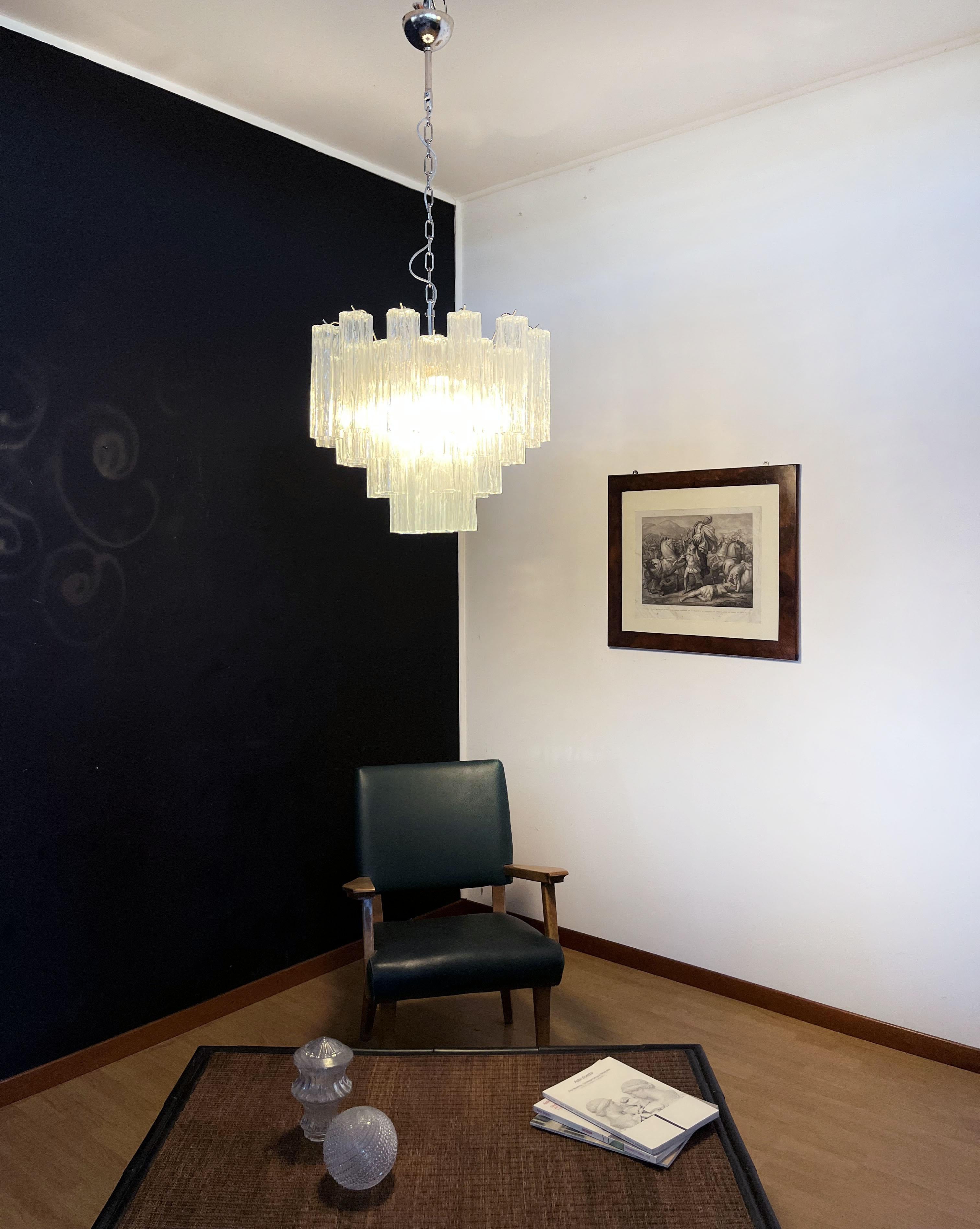 Fantastique lustre tube en verre de Murano, 36 tubes en vente 1