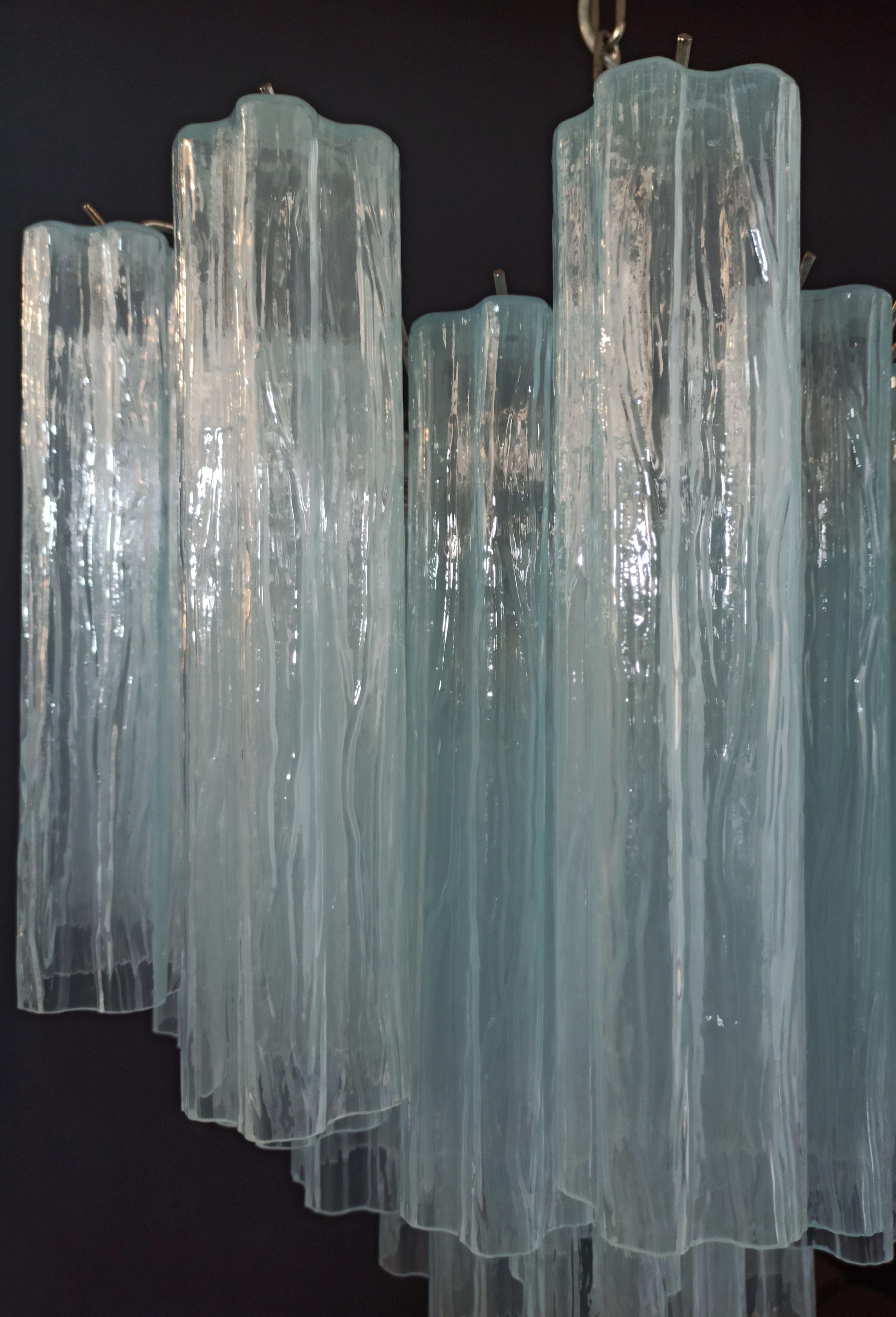 Fantastic Murano Glass Tube Chandelier, 36 Opal Silk Glass Tube 11