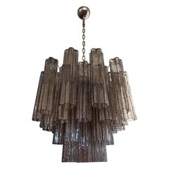 Fantastic Murano Glass Tube Chandelier - 36 Smoked Glass Tube