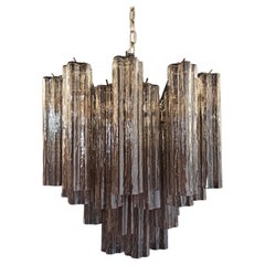 Fantastic Murano Glass Tube Chandelier, 36 Smoked Glass Tube