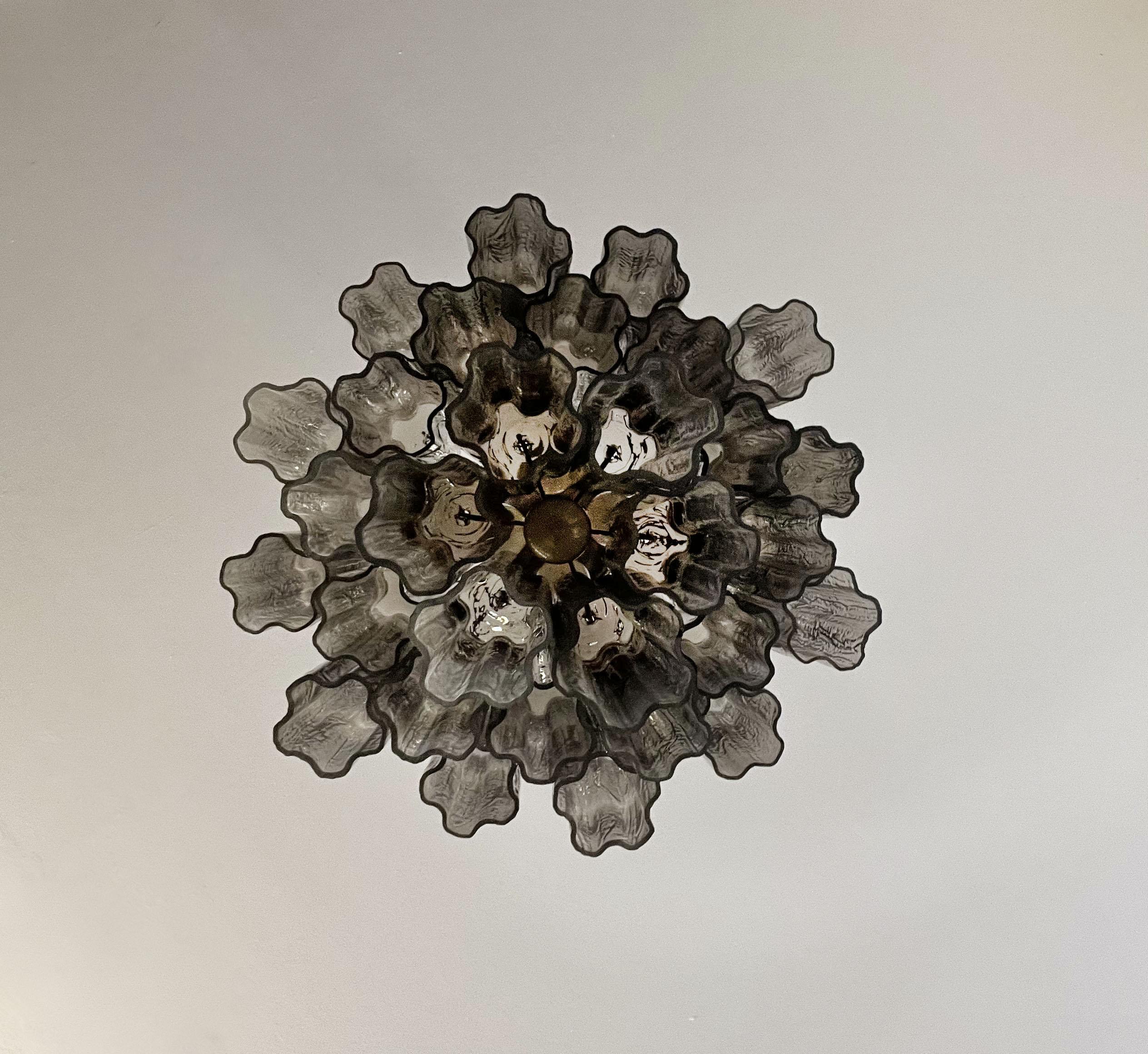 20th Century Fantastic Murano smoked Glass Tube Chandelier For Sale