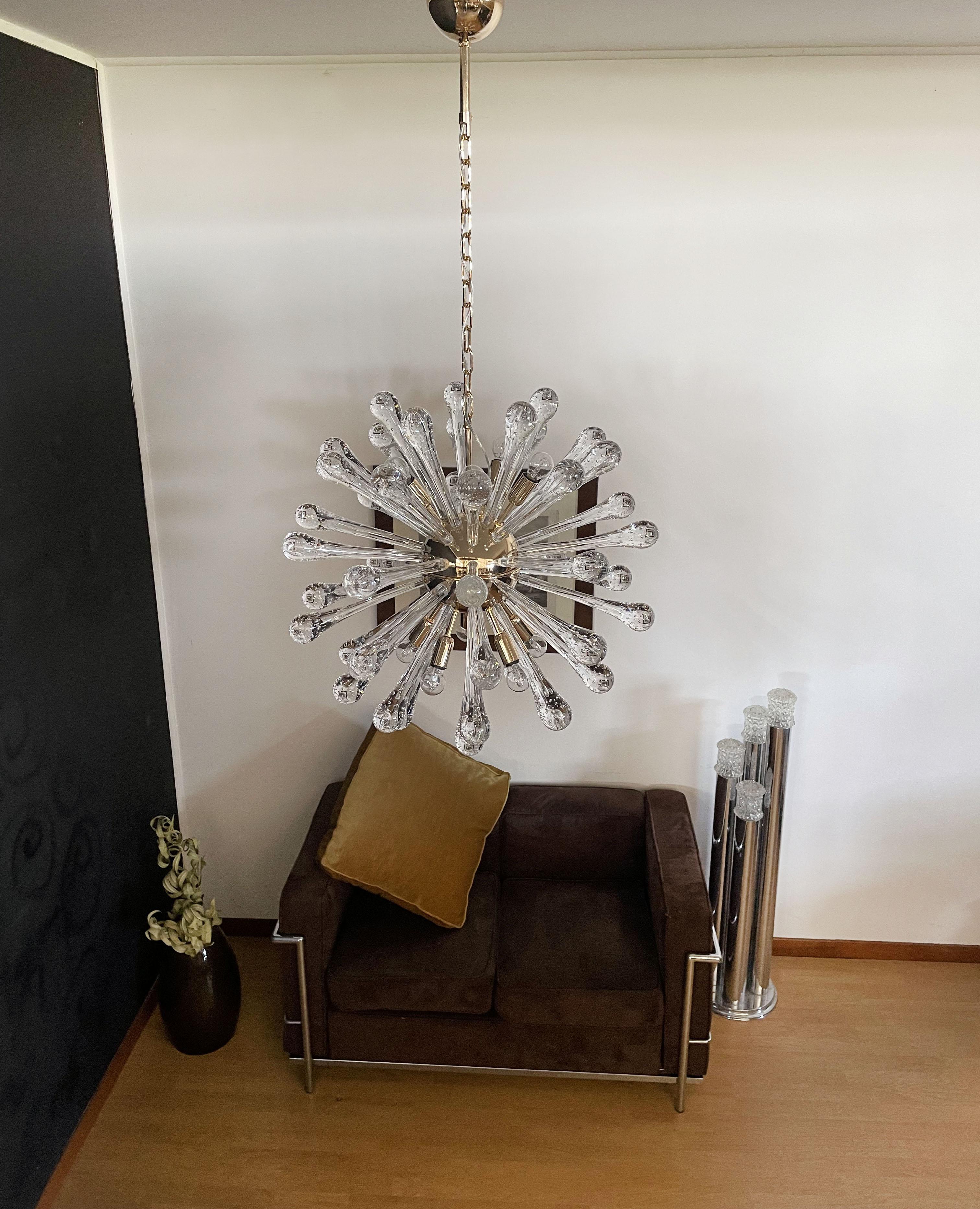 Fantastique lustre Spoutnik de Murano en vente 8