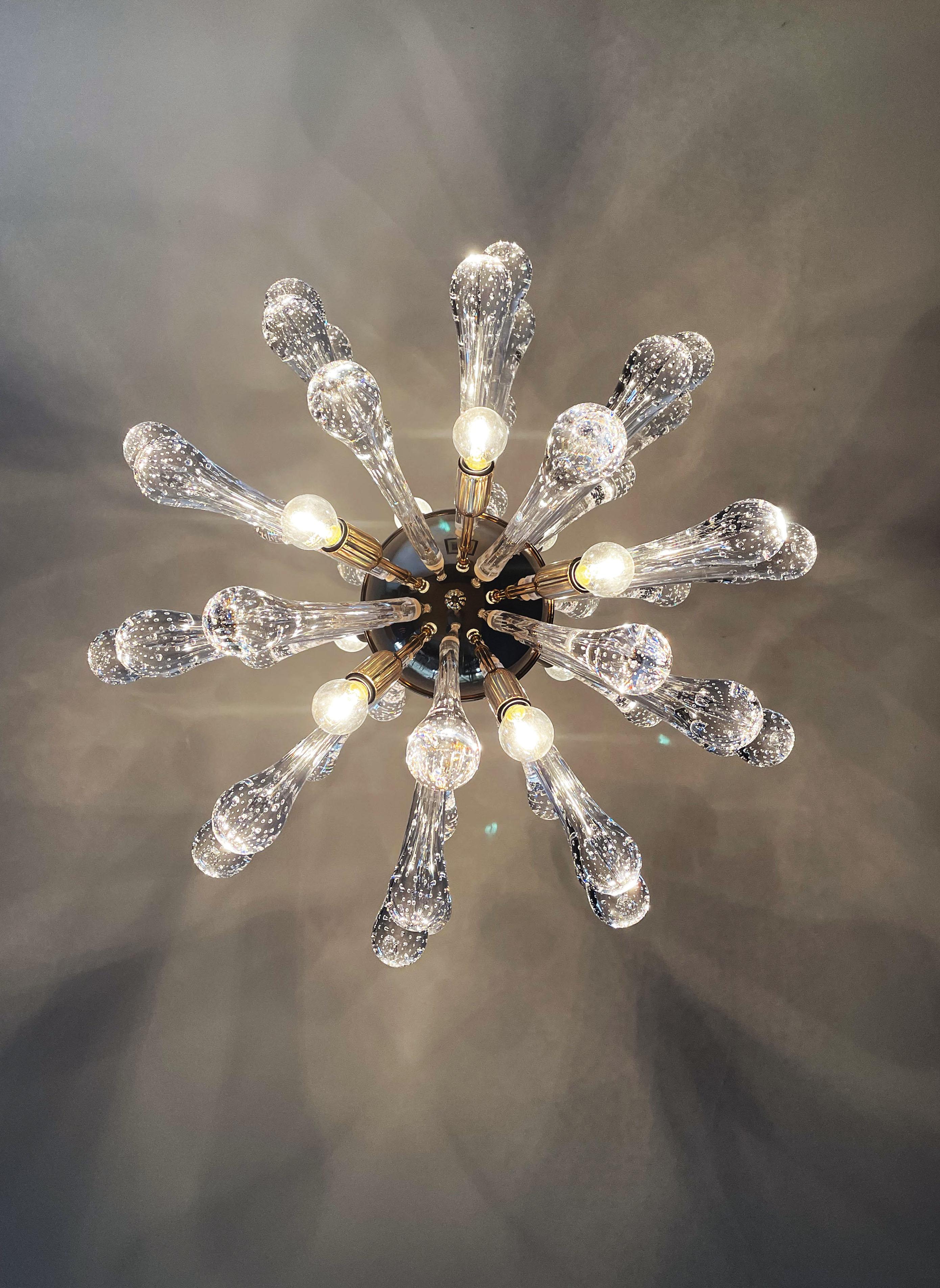 Fantastique lustre Spoutnik de Murano en vente 11