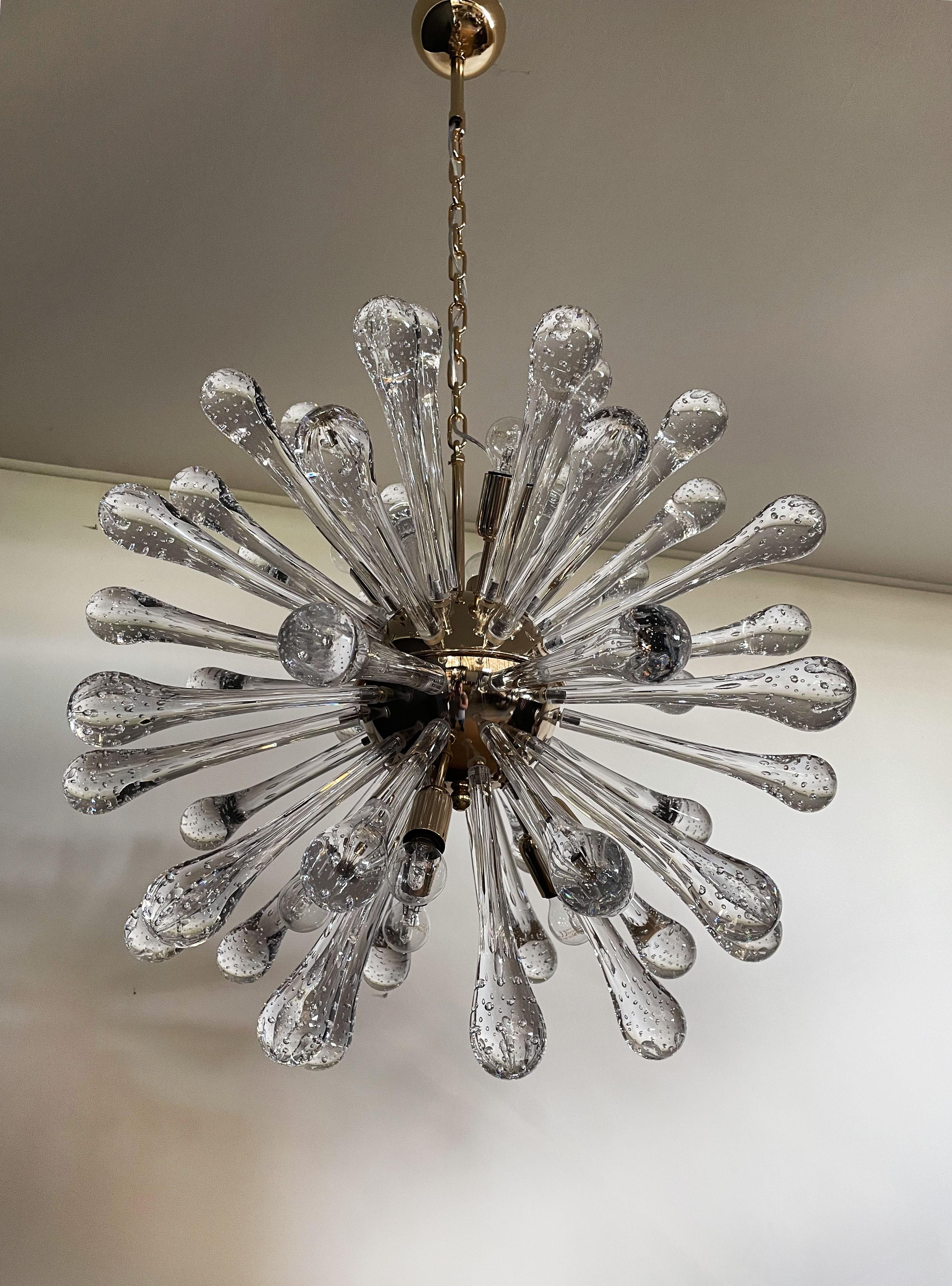 Galvanisé Fantastique lustre Spoutnik de Murano en vente