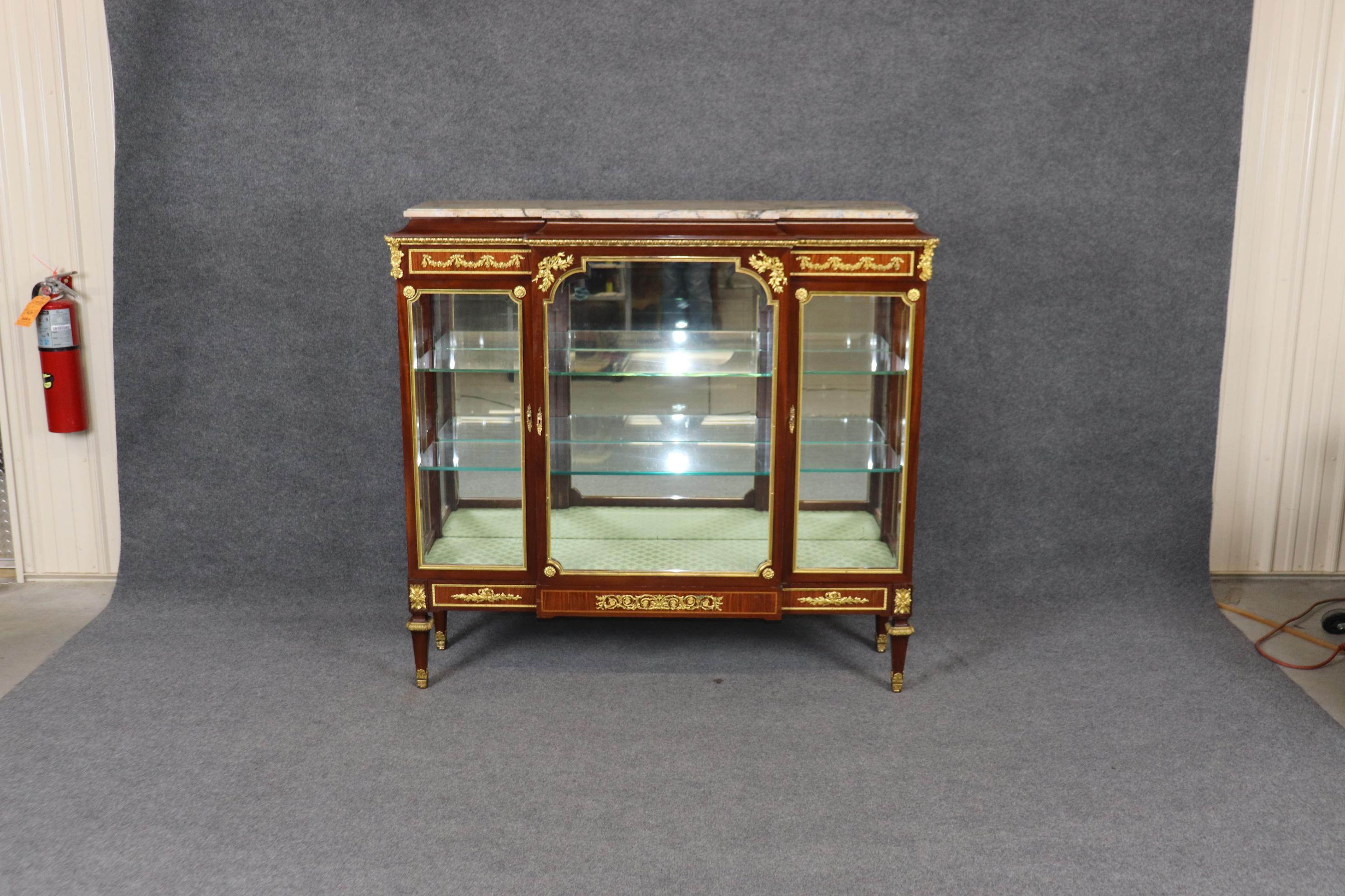 Fantastic Museum Quality Bronze Mounted Louis XVI Vitrine For Sale 9