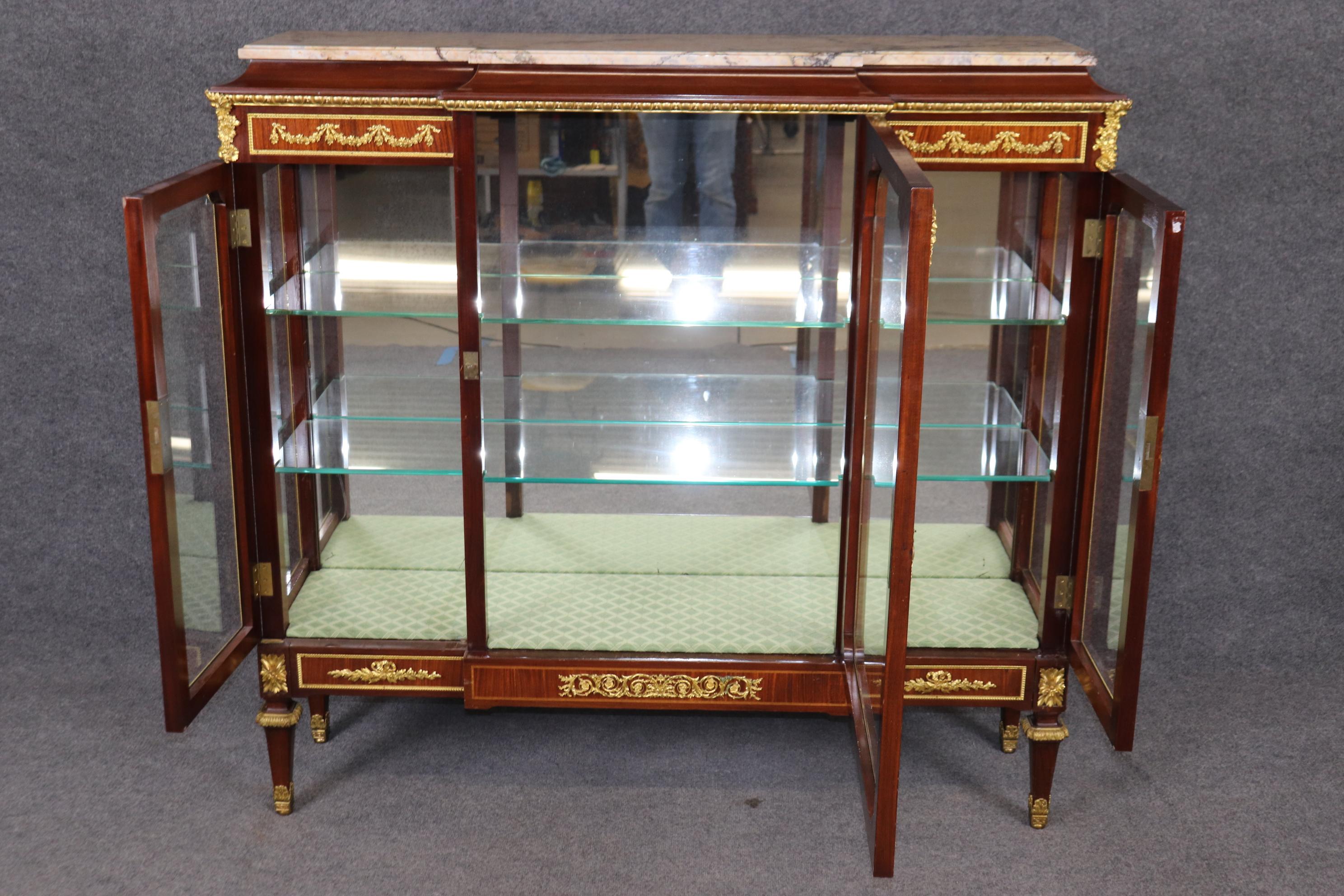French Fantastic Museum Quality Bronze Mounted Louis XVI Vitrine For Sale