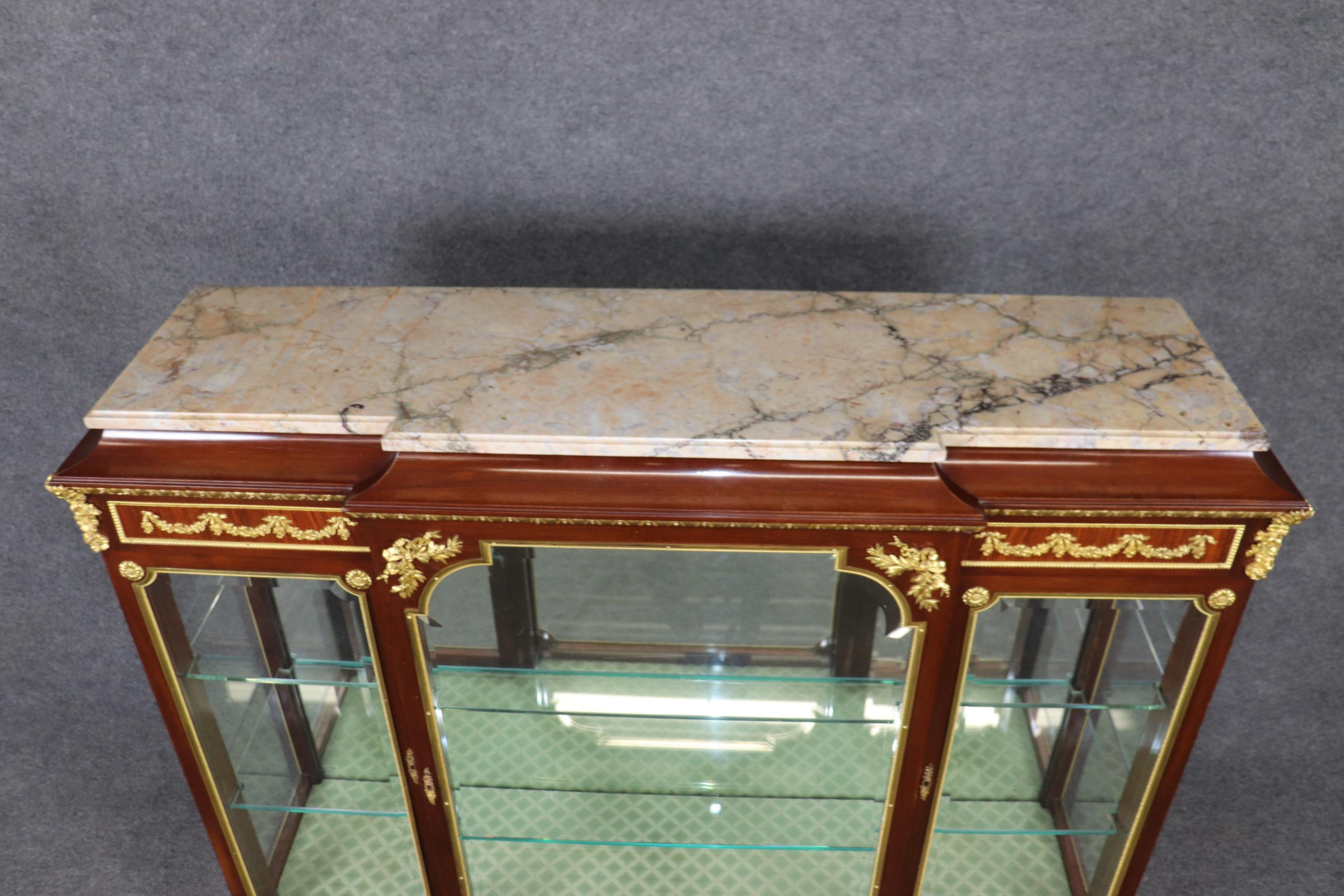 Fantastic Museum Quality Bronze Mounted Louis XVI Vitrine In Good Condition For Sale In Swedesboro, NJ