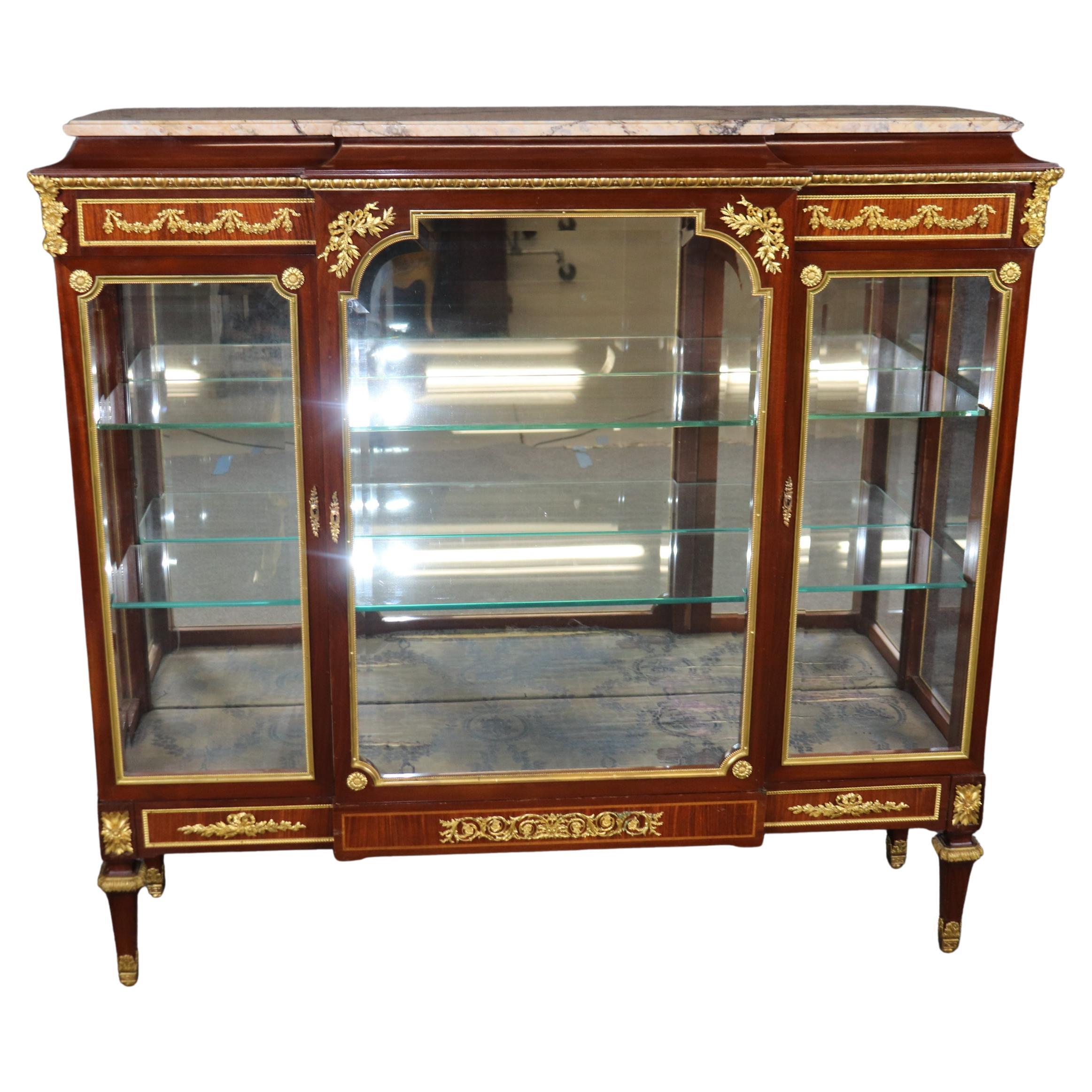 Fantastic Museum Quality Bronze Mounted Louis XVI Vitrine For Sale 4