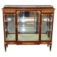 Fantastique vitrine Louis XVI montée sur bronze de qualité muséale