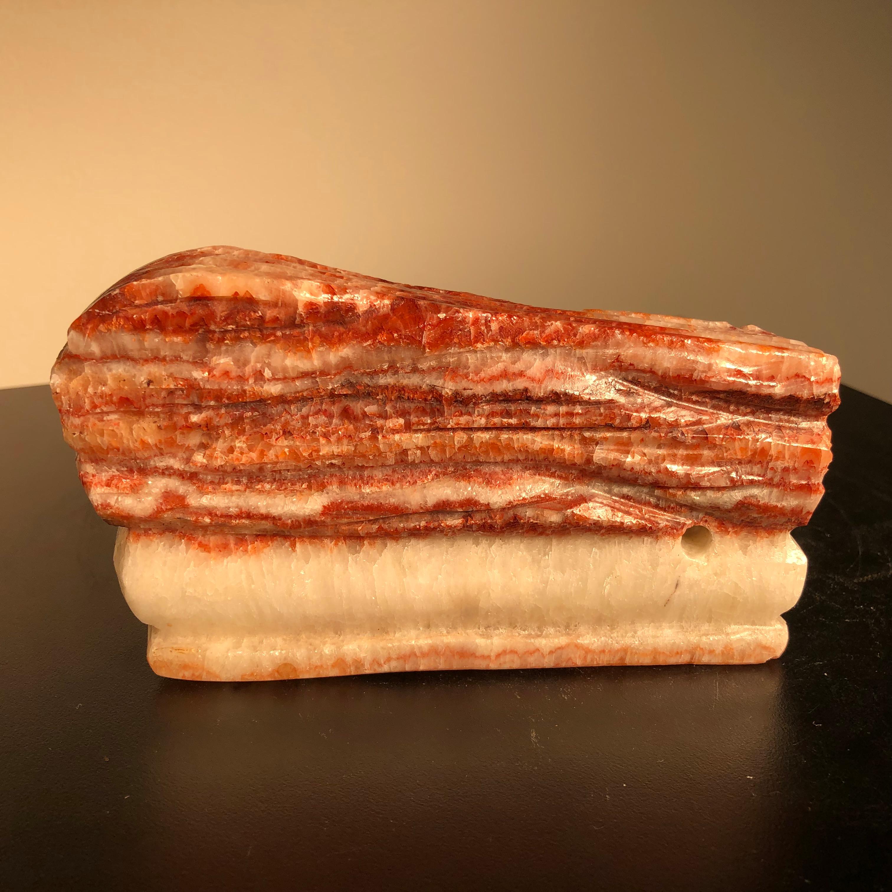 Chinese Fantastic Natural Red Meat Stone Scholar Rock Viewing Stone Real Thing