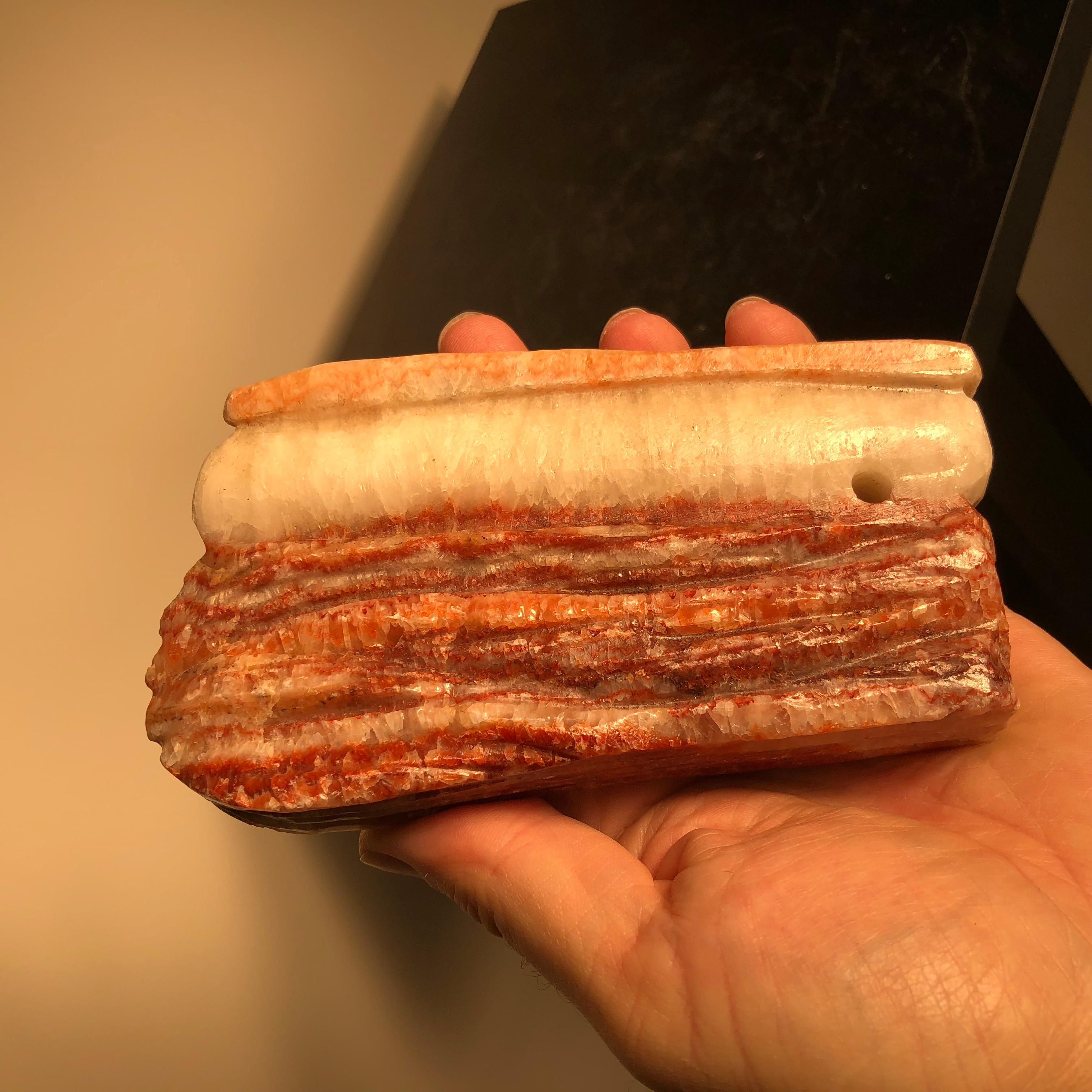 20th Century Fantastic Natural Red Meat Stone Scholar Rock Viewing Stone Real Thing