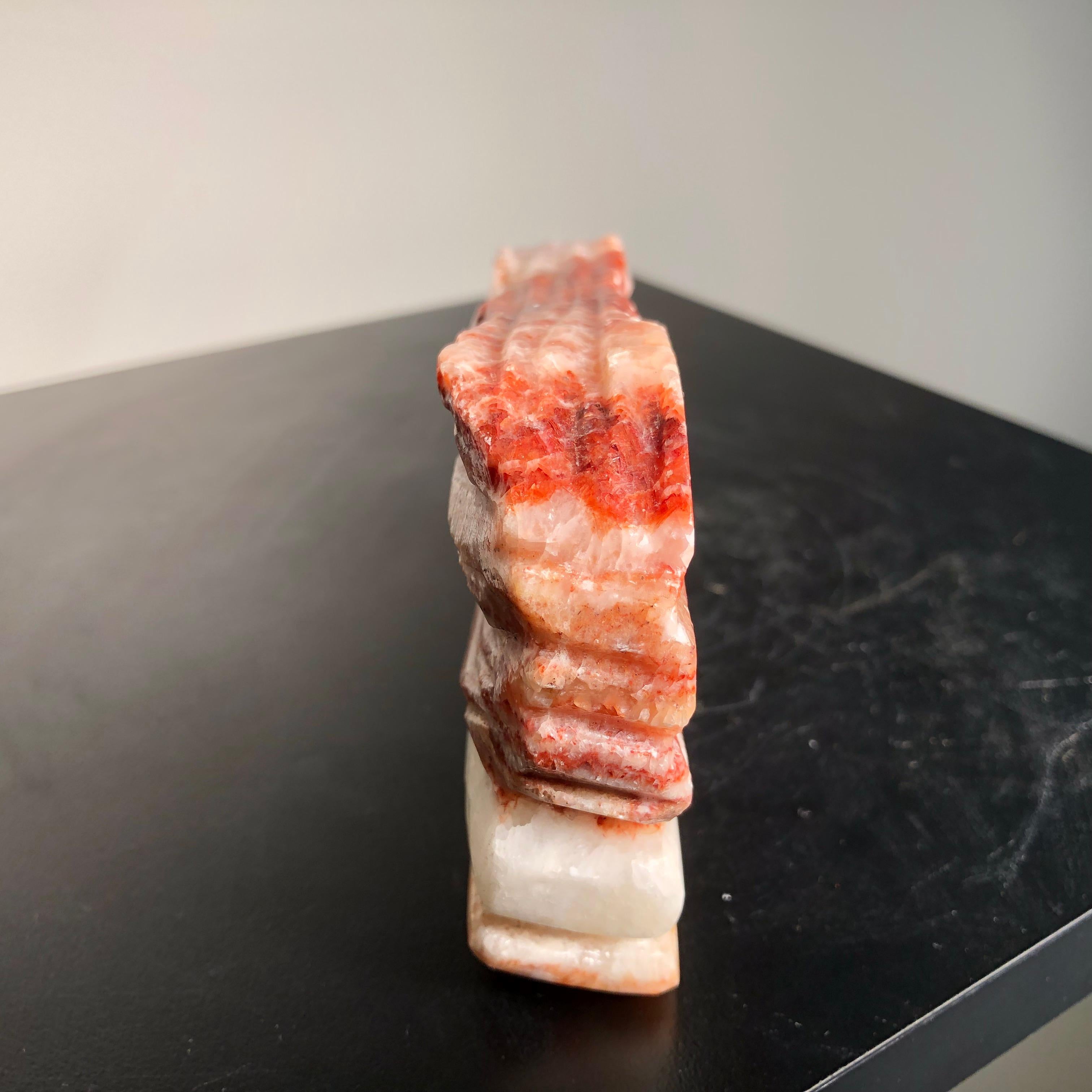 Fantastic Natural Red Meat Stone Scholar Rock Viewing Stone Real Thing 2