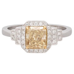 Fantastique bague en diamant jaune naturel de Salavetti