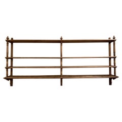 Fantastic Oak and Marble Bar Counter and Shelving Set-Hotel in France, 1920