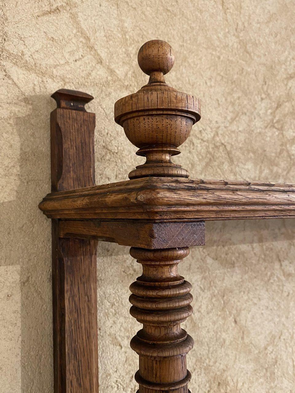 French Fantastic Oak and Marble Bar Counter and Shelving Set-Hotel in France, 1920