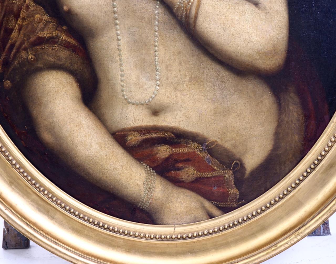 Fantastisches Gemälde einer Frau, wahrscheinlich italienisch, 1680-1710 (Italienisch) im Angebot