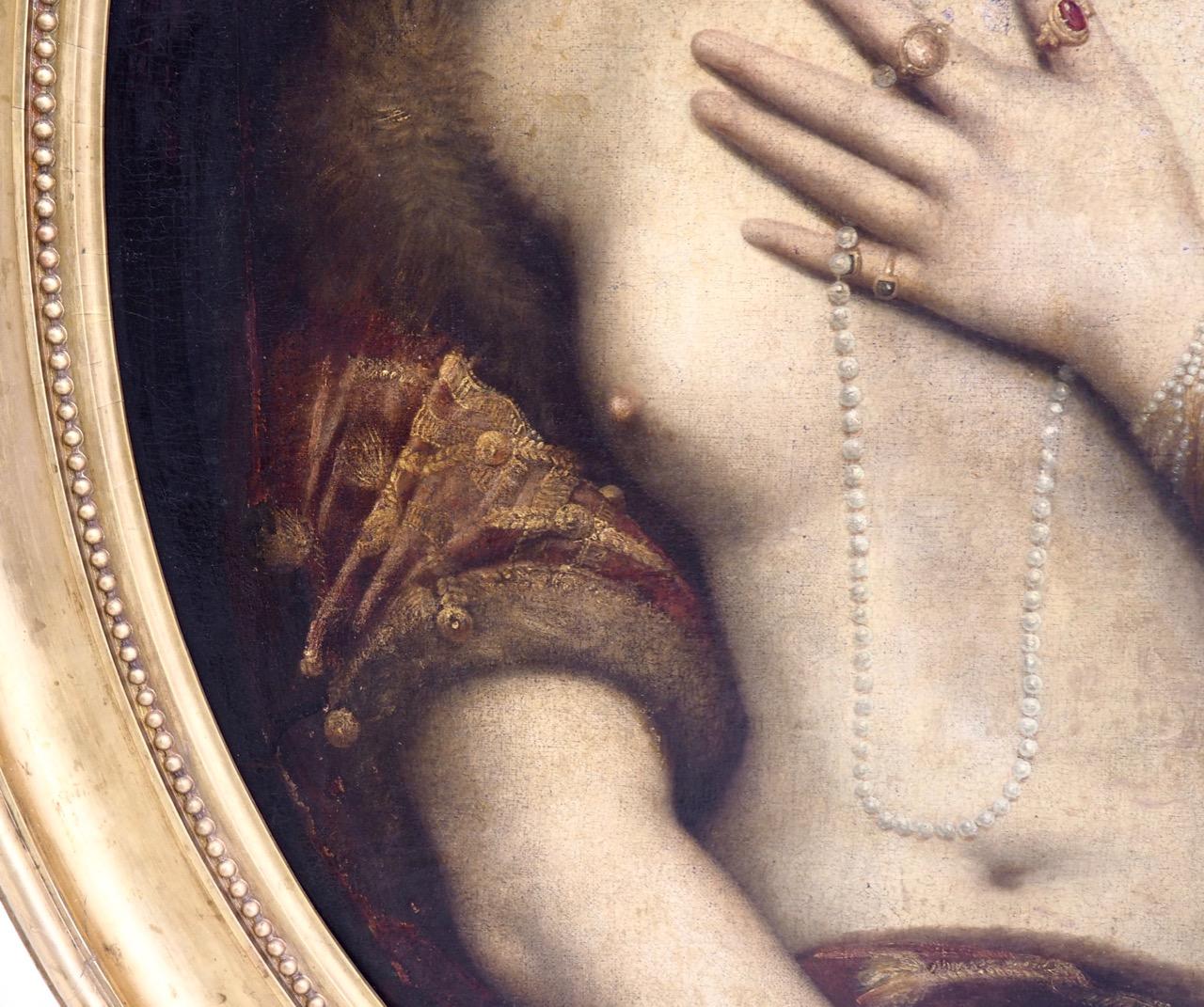 Fantastisches Gemälde einer Frau, wahrscheinlich italienisch, 1680-1710 (17. Jahrhundert) im Angebot