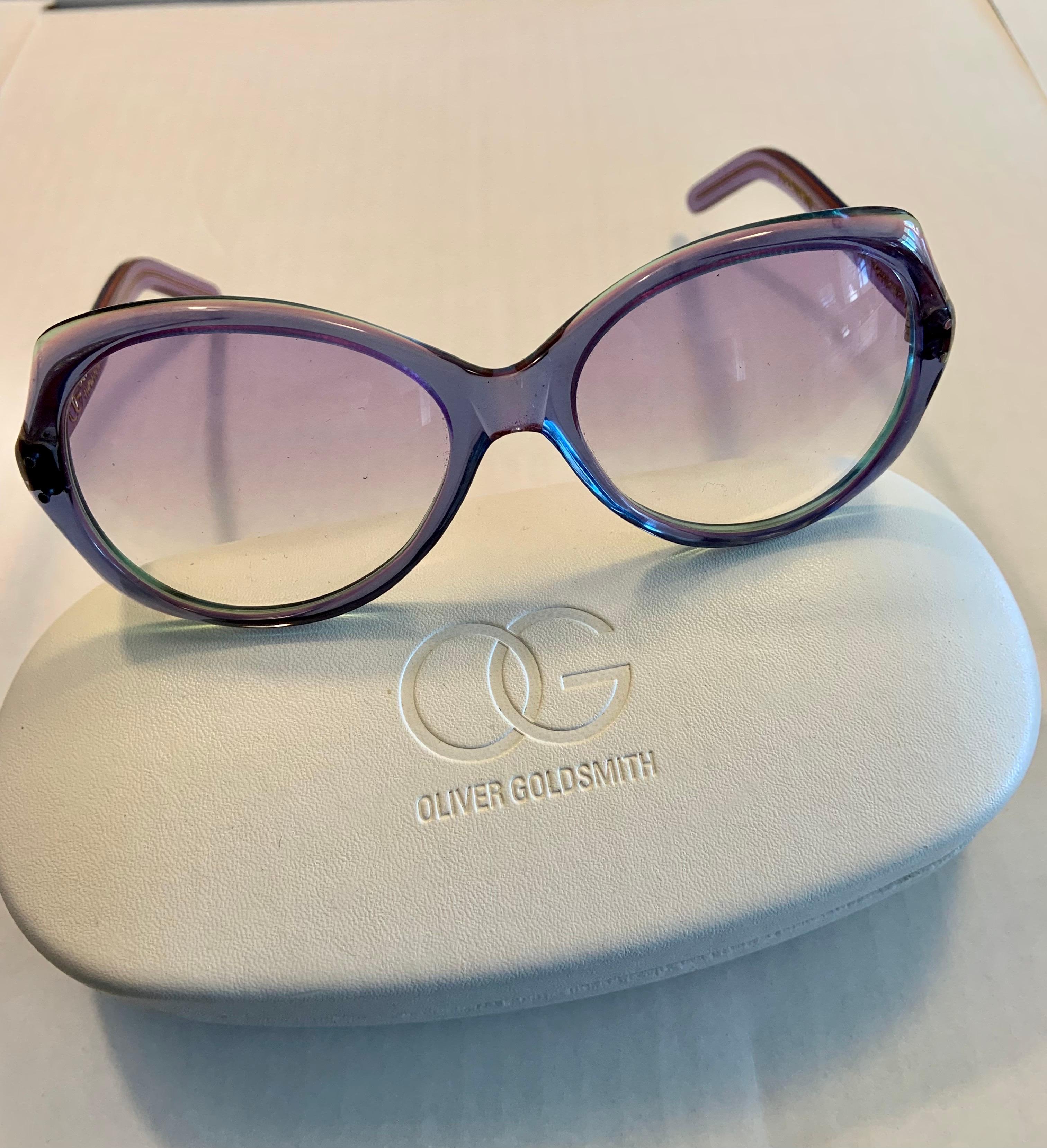 Fantastic Oliver Goldsmith MOONSHINE Sunglasses Lavender Green and  Magenta NIB In Excellent Condition For Sale In New Hope, PA