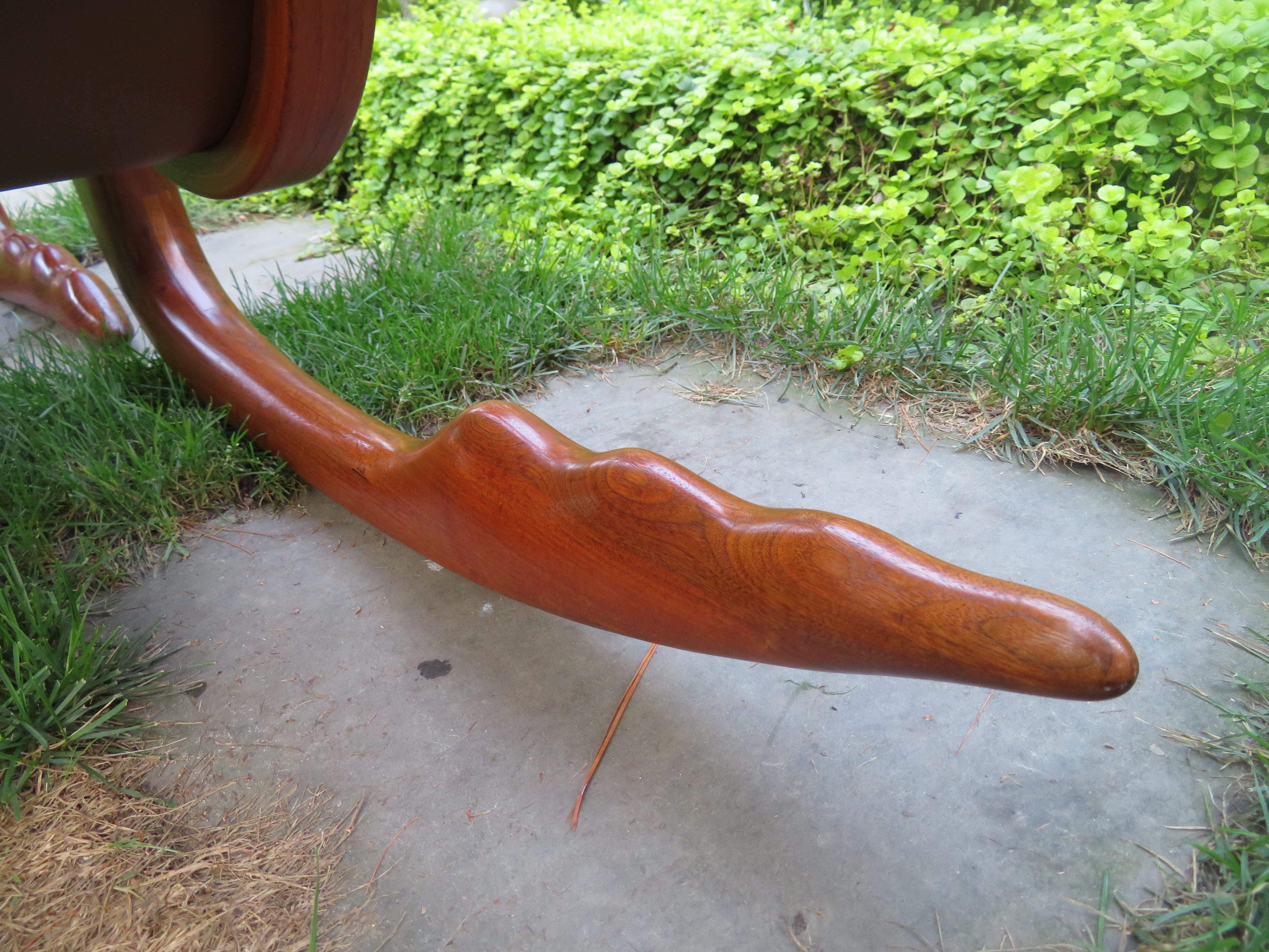 Carved Fantastic Organic Modern Bobby Falwell Rocker and Ottoman Mid-Century For Sale