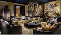 Fantastic Ottoman Base in Bronze or Silver Finish Decorative Sphere on Top