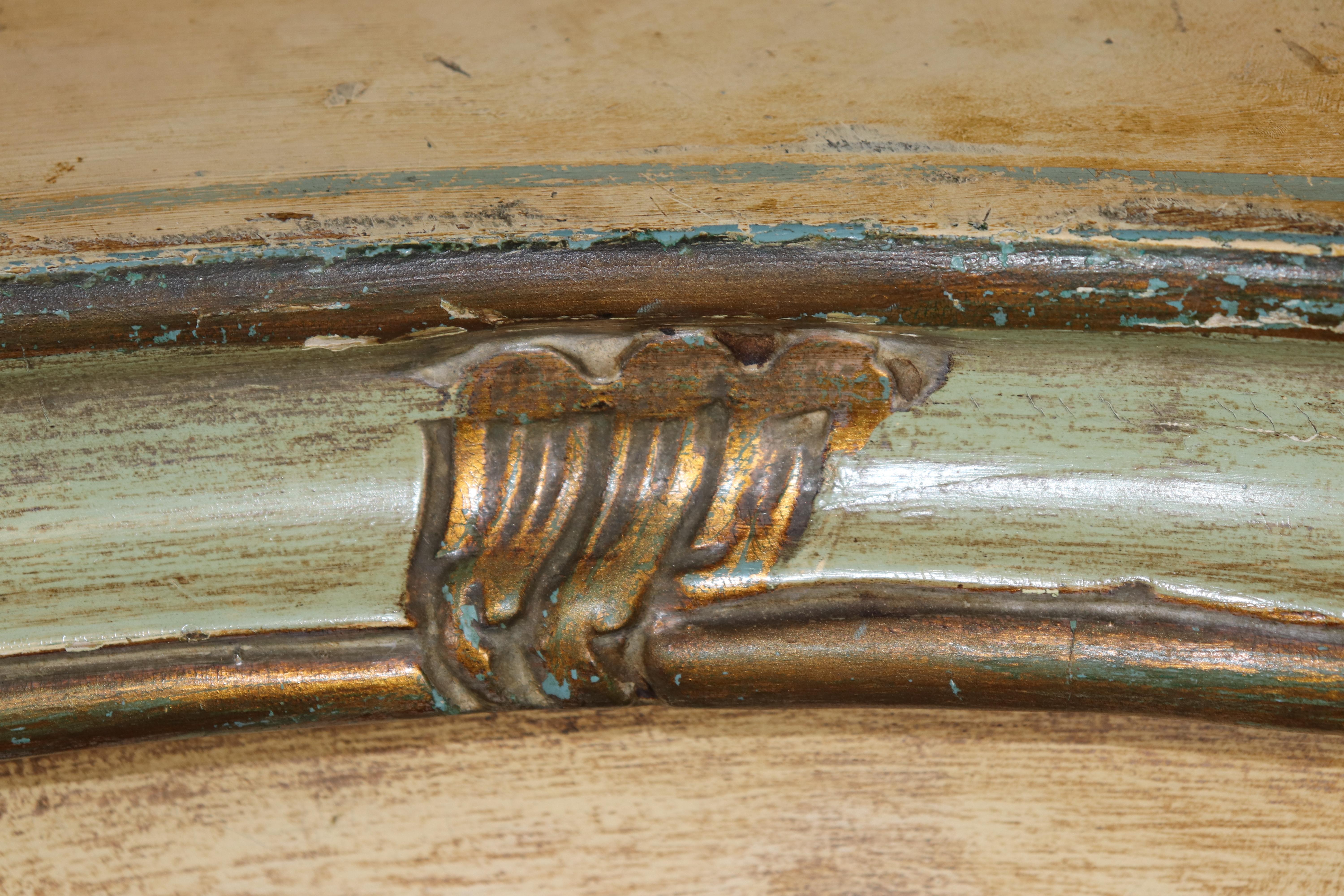 Fantastic Paint Decorated Italian Bombe Rococo Sideboard Buffet Fitted Drawers For Sale 12