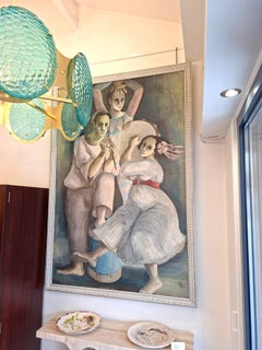 Fantastic Painting, Oil on Canvas by Viktor Maria Cortezo, Dated 1934