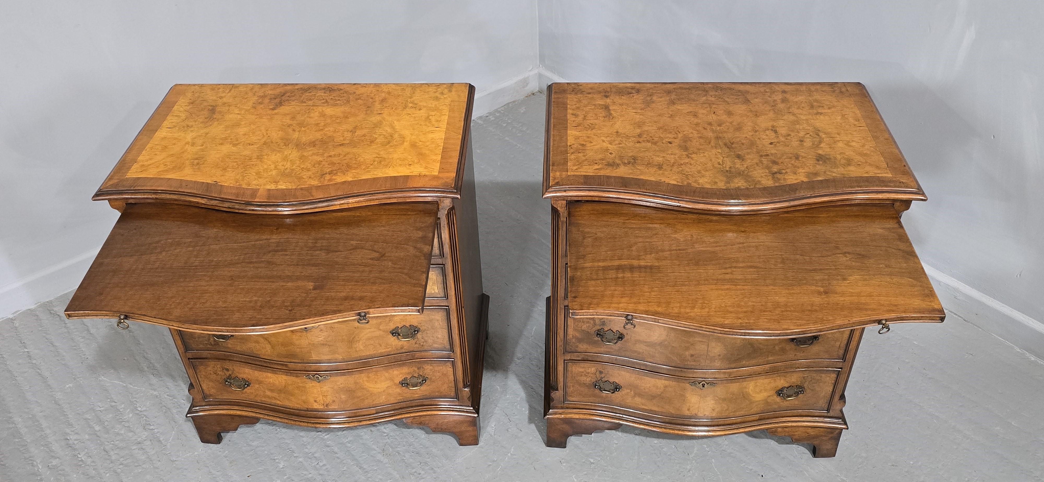 Fantastic Pair Burr Walnut Chests of Drawers For Sale 2