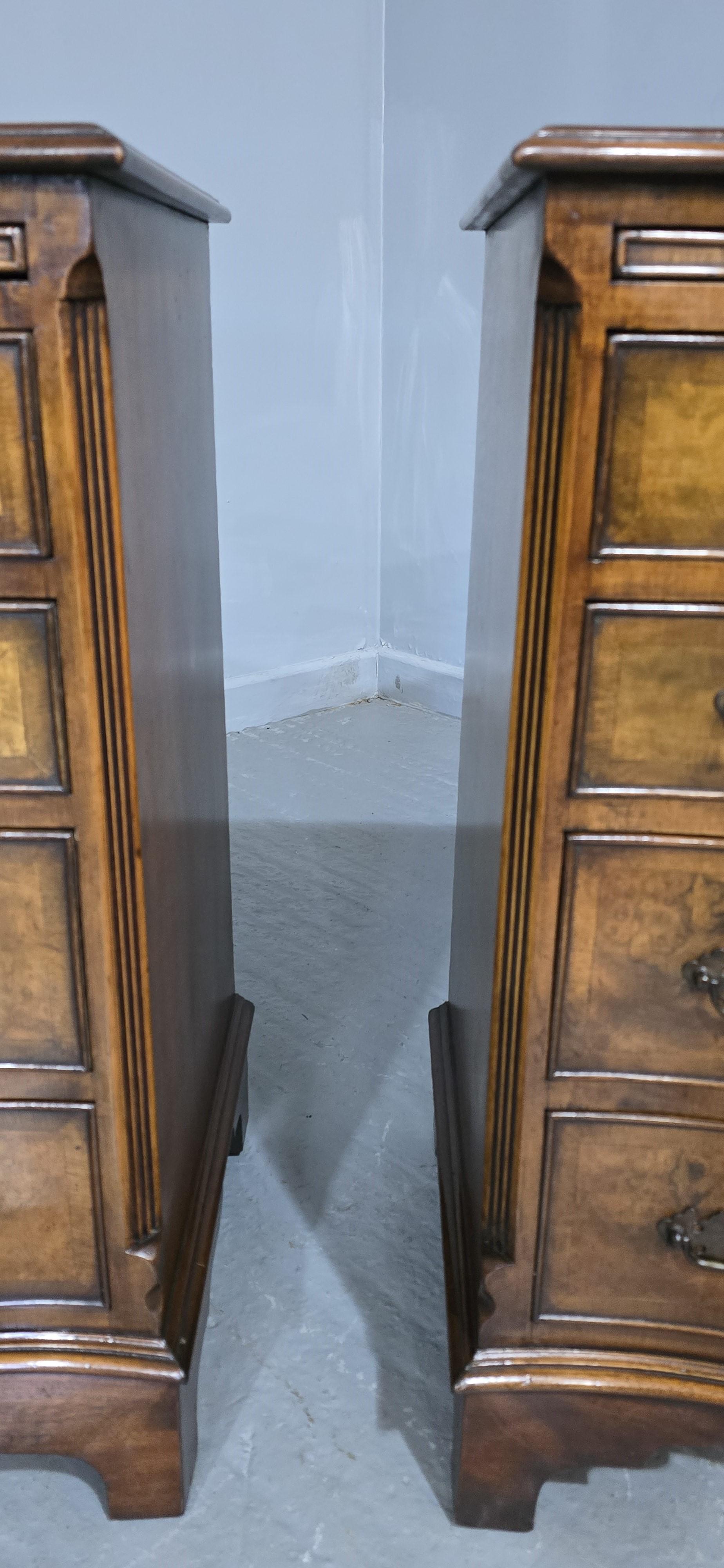 English Fantastic Pair Burr Walnut Chests of Drawers For Sale