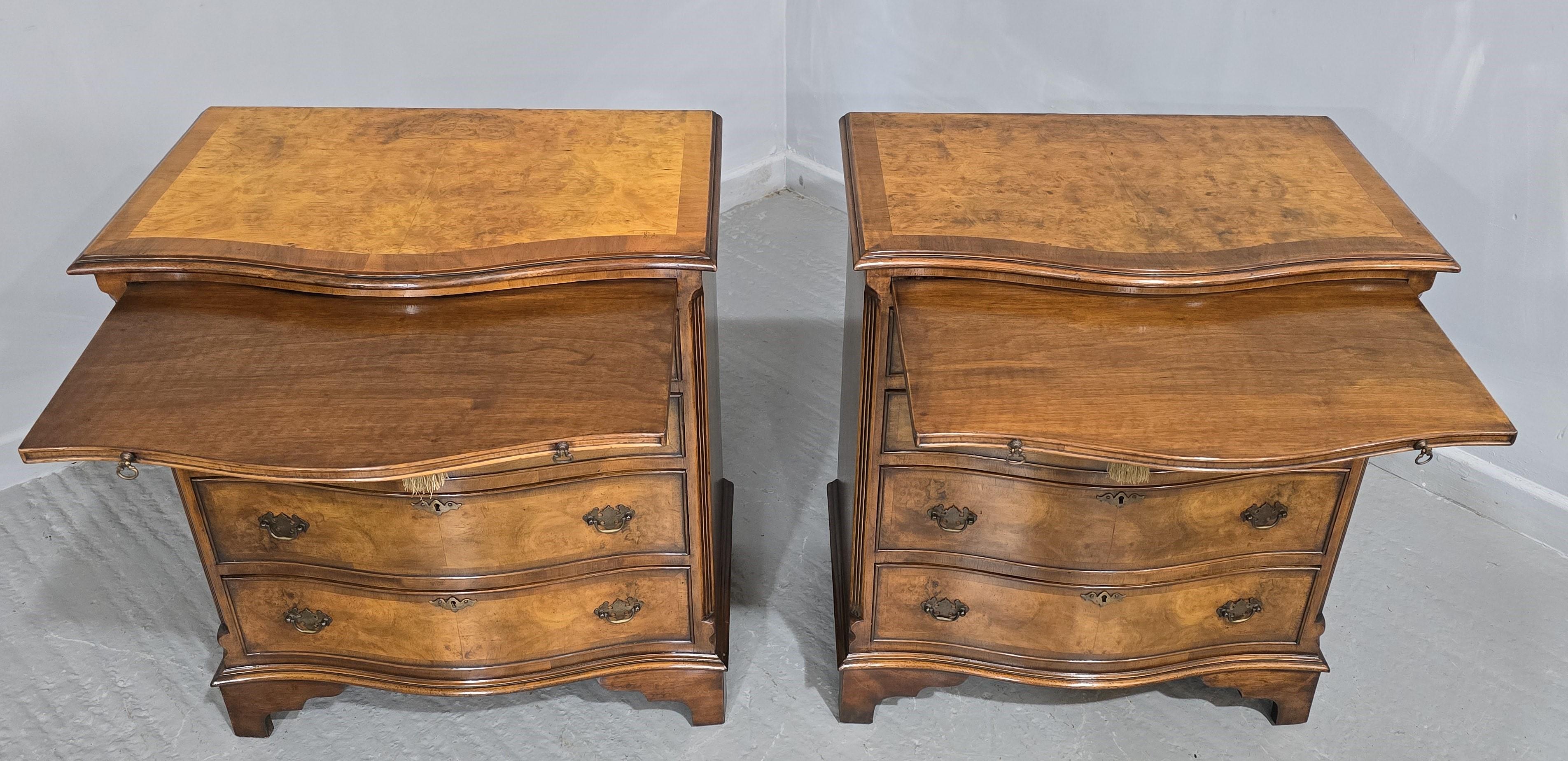 20th Century Fantastic Pair Burr Walnut Chests of Drawers For Sale