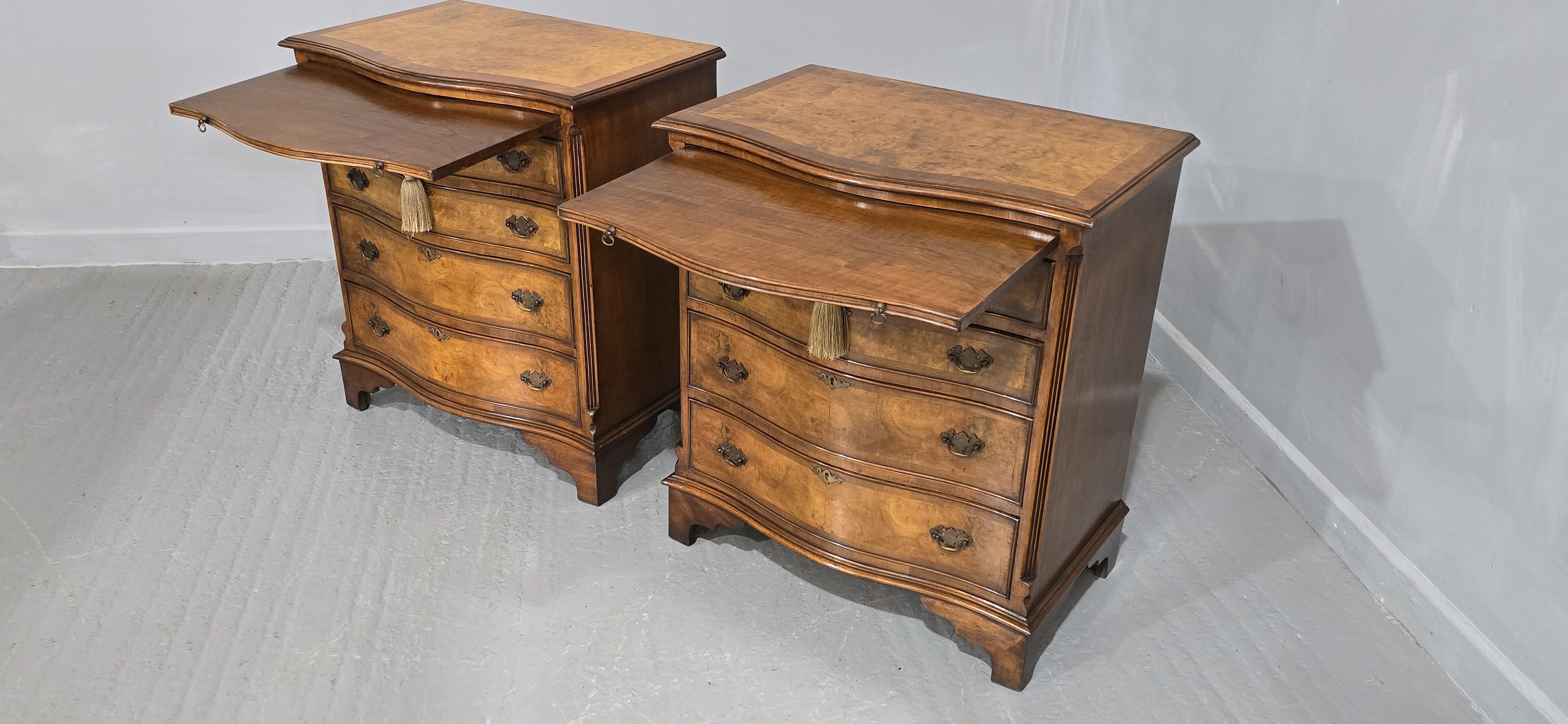 Fantastic Pair Burr Walnut Chests of Drawers For Sale 1
