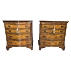 Antique Fantastic Pair Burr Walnut Chests of Drawers