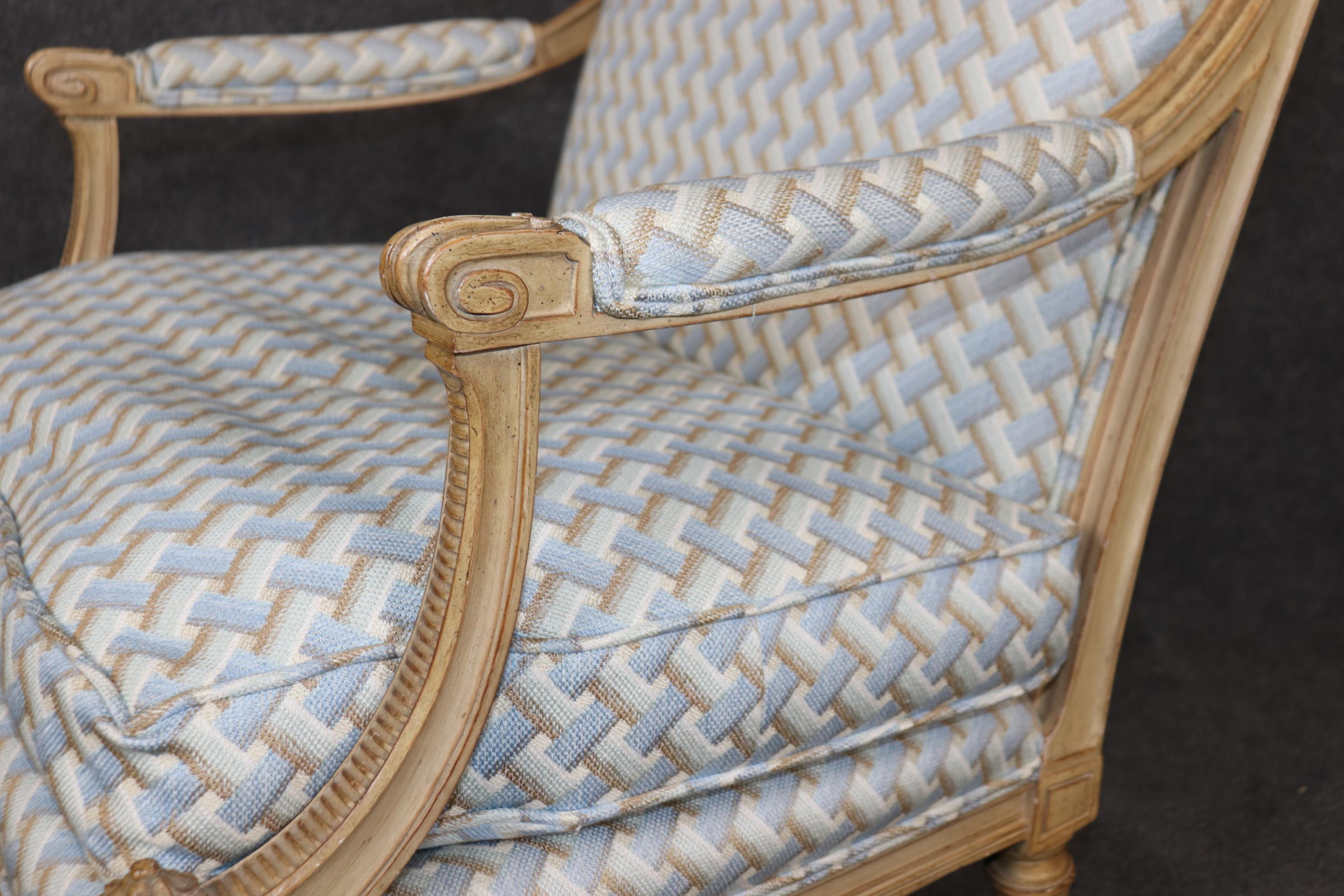 Fantastisches Paar geschnitzt Buche Holz Französisch Louis XVI Directoire Bergere Stühle im Angebot 2