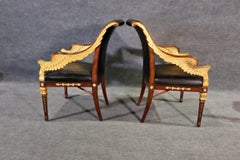 Fantastique paire de chaises à aile d'ange Empire Jonathan Charles en bois doré sculpté