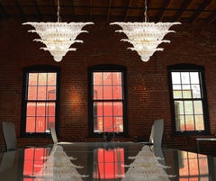Fantastic Pair Italian Chandelier Ceiling Lights, Murano 1980