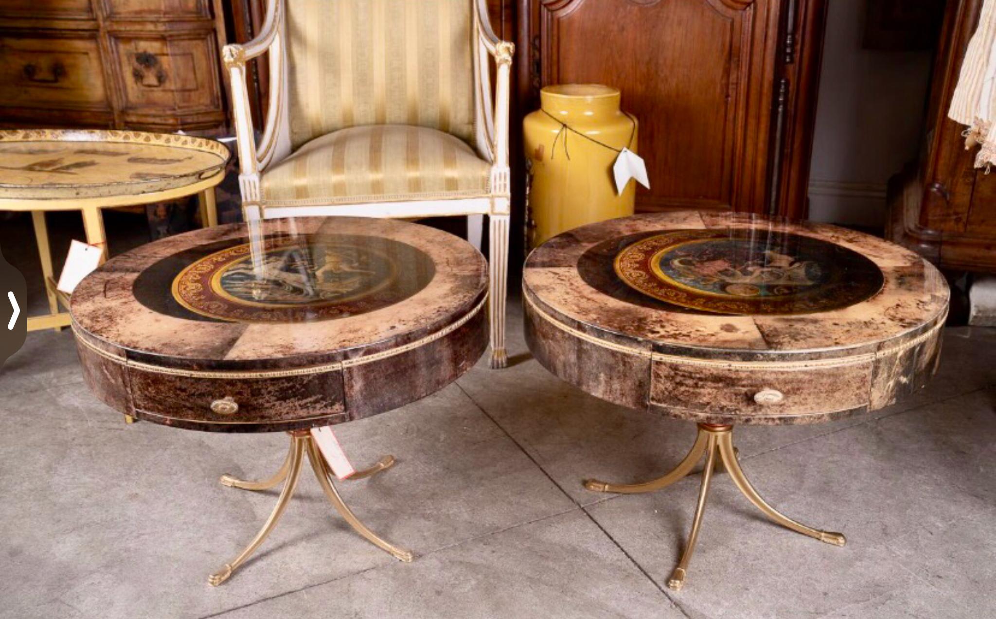 Mid-Century Modern Fantastic Pair of Aldo Tura Lacquered Tables For Sale