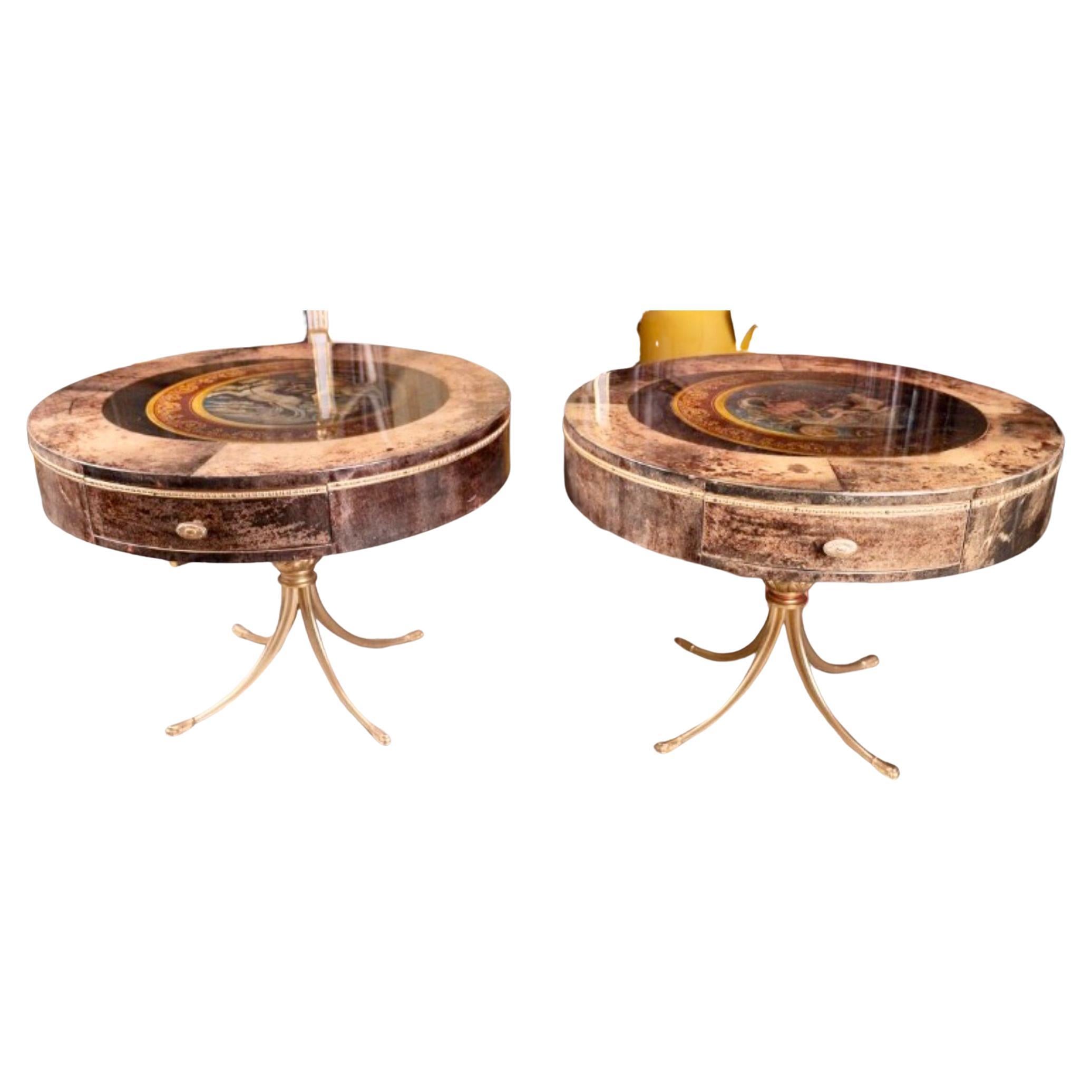 Fantastic Pair of Aldo Tura Lacquered Tables For Sale