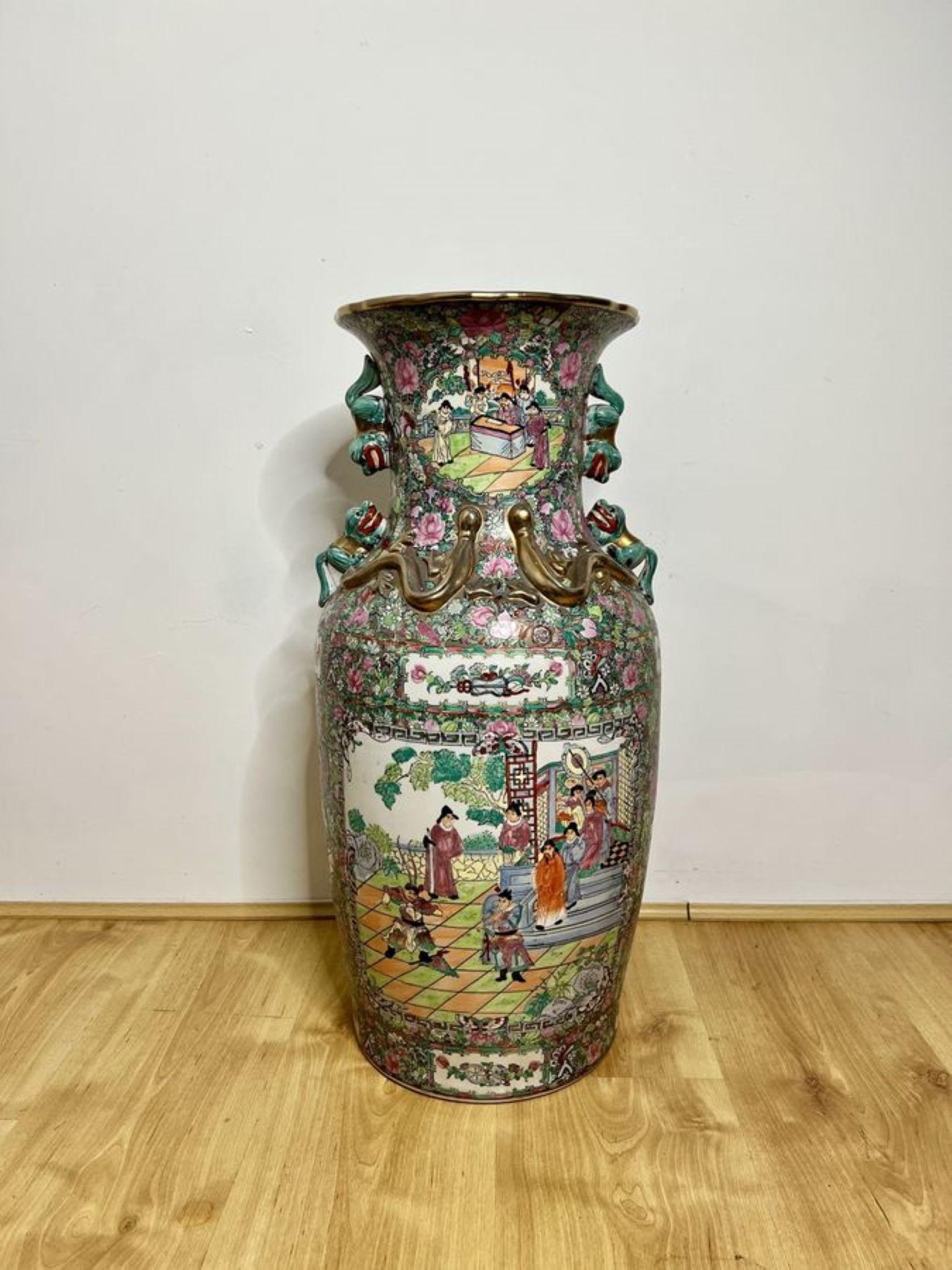 Ceramic Fantastic pair of antique large Chinese floor standing vases  For Sale