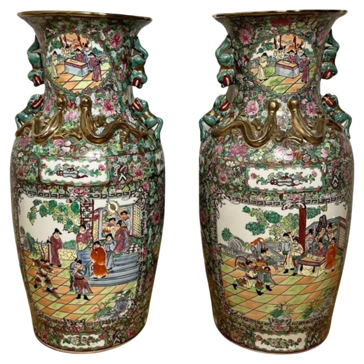 Fantastic pair of antique large Chinese floor standing vases  For Sale