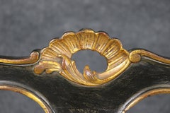 Fantastic Pair of Carved Ebonized Gilded French Louis XV Style Side Chairs