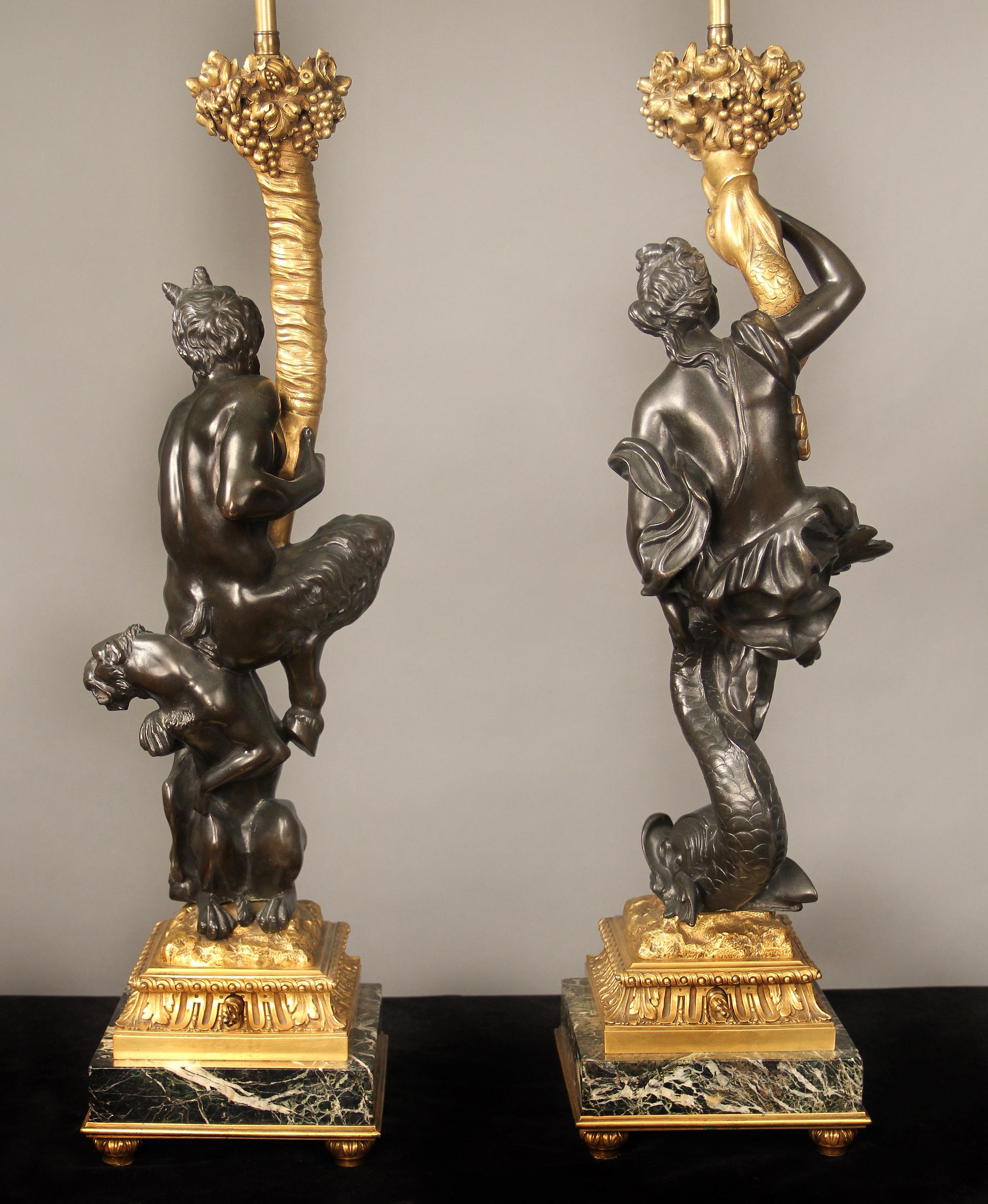 Fantastic Pair of Early 20th Century Bronze and Marble Candelabra by Caldwell For Sale 2