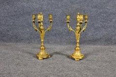 Fantastic Pair of French Louis XVI Style Bronze Candelabras circa 1940