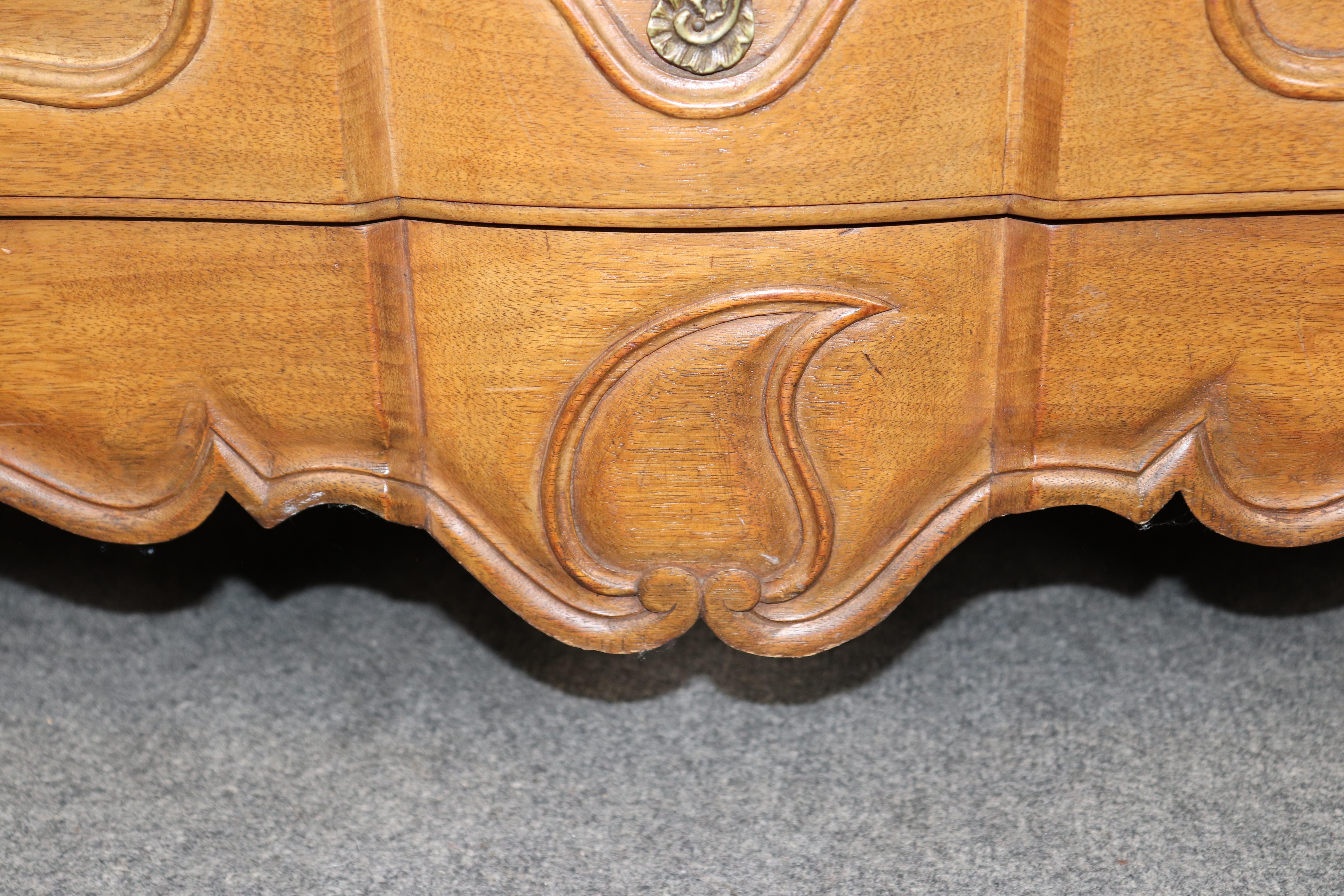 Fantastic Pair of French Marble Top Walnut French Commodes or Dressers For Sale 9