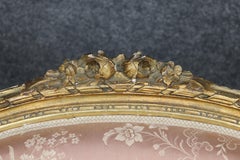 Fantastisches Paar Giltwood Corbeille Form Französisch Louis XVI Salon Bergere Stühle