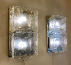 Fantastic Pair of Grey Color Wall Lights by Aureliano Toso Murano 1970'