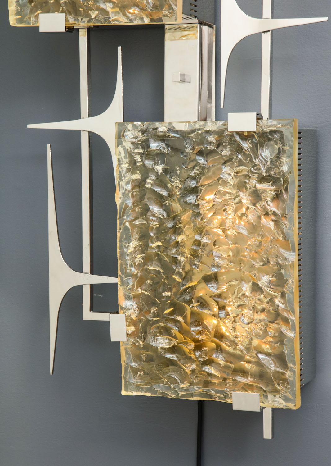 Mid-Century Modern Fantastic Pair of Large Scale Sconces For Sale