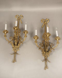 Fantastic Pair of Late 19th Century Gilt Bronze Sconces by Maison Millet