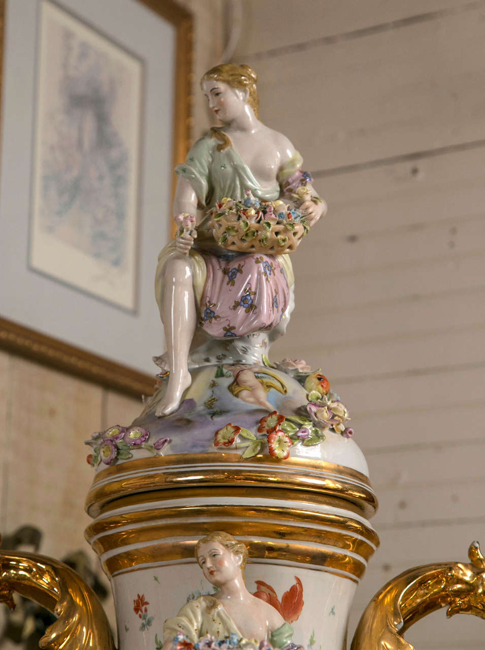 Rococo Fantastic Pair of Meissen Style Covered Urns For Sale