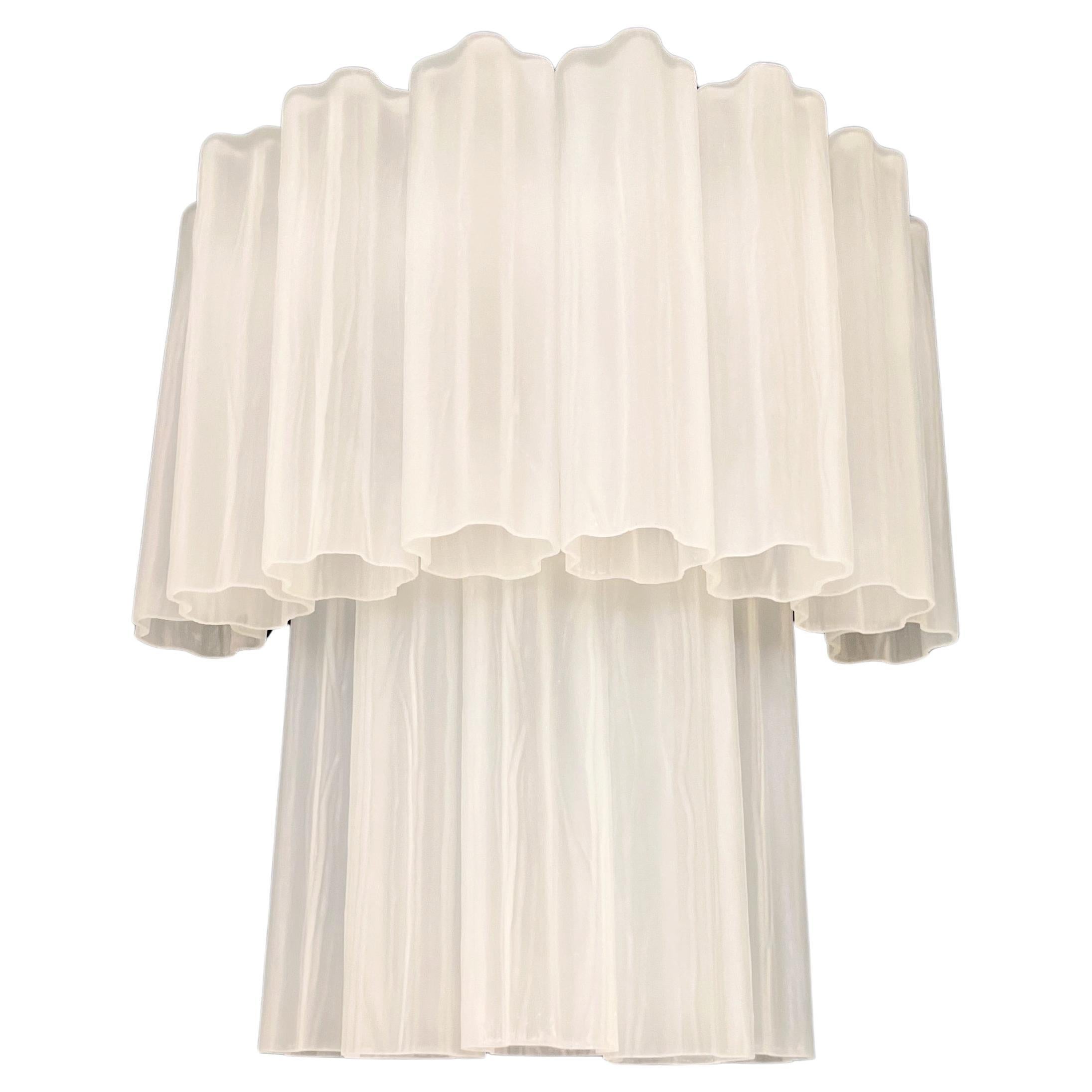 Fantástica pareja de apliques Tubo de cristal de Murano - 13 tubos de cristal grabado