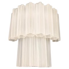 Vintage Fantastic pair of Murano Glass Tube wall sconces - 13 etched glass tube